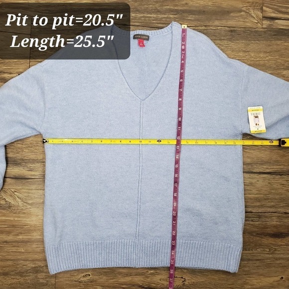 Vince Camuto Ladies V Neck Casual Long Sleeves Sweater Marine Blue M - Picture 10 of 13